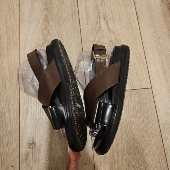 Marni Fussbett Brown Leather Sandals Size  39 - Picture 3 of 6